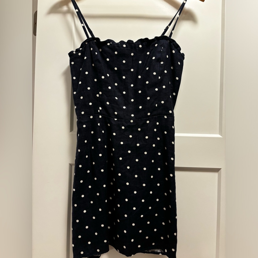 Reformation blue dress with white dots